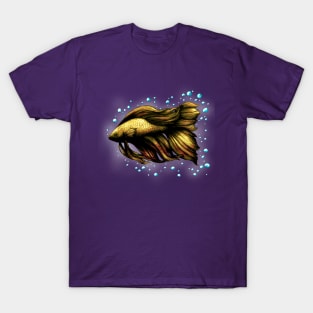 Yellow Siamese Fighting Fish (Betta Splendens) T-Shirt